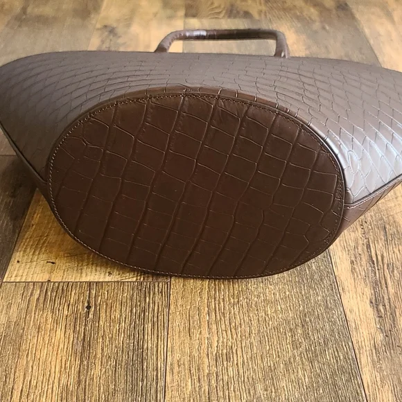 Little Liffner Tulip Croc Embossed Leather Tote - Picture 7 of 12